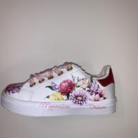 Monnalisa sneaker fiori colore bianco per scarpe