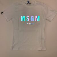 Msgm t-shirt logo rilievo colore bianco per ragazzo