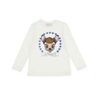 Monnalisa t-shirt bambi brill colore bianco per bimba