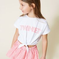 Twinset t-shirt nodo corta colore bianco per ragazza