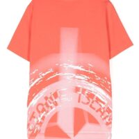 Stone island t-shirt logo sfumato dietro colore corallo per ragazzo