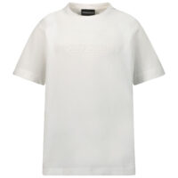 Armani t-shirt logo su tono colore bianco per ragazzo